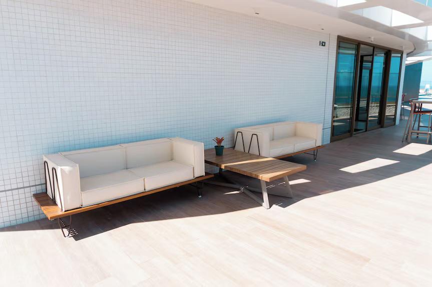 Área externa com lounge — Apartamento no Parque do Cais - 3º andar