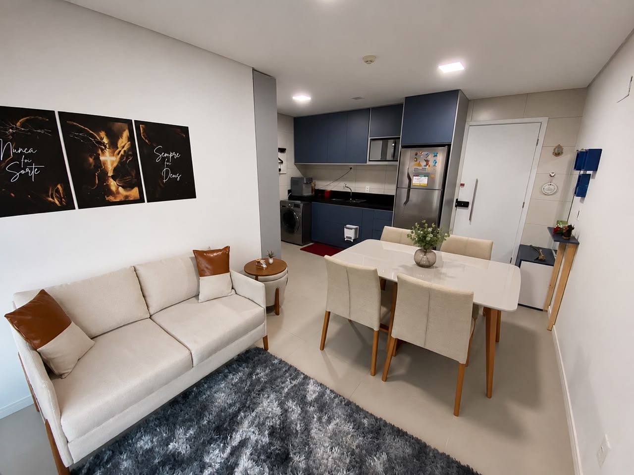 Sala, jantar e cozinha — Apartamento no Parque do Cais - 3º andar